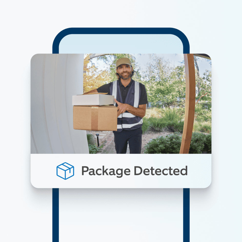 Mobile phone showing Smart Alerts for packages