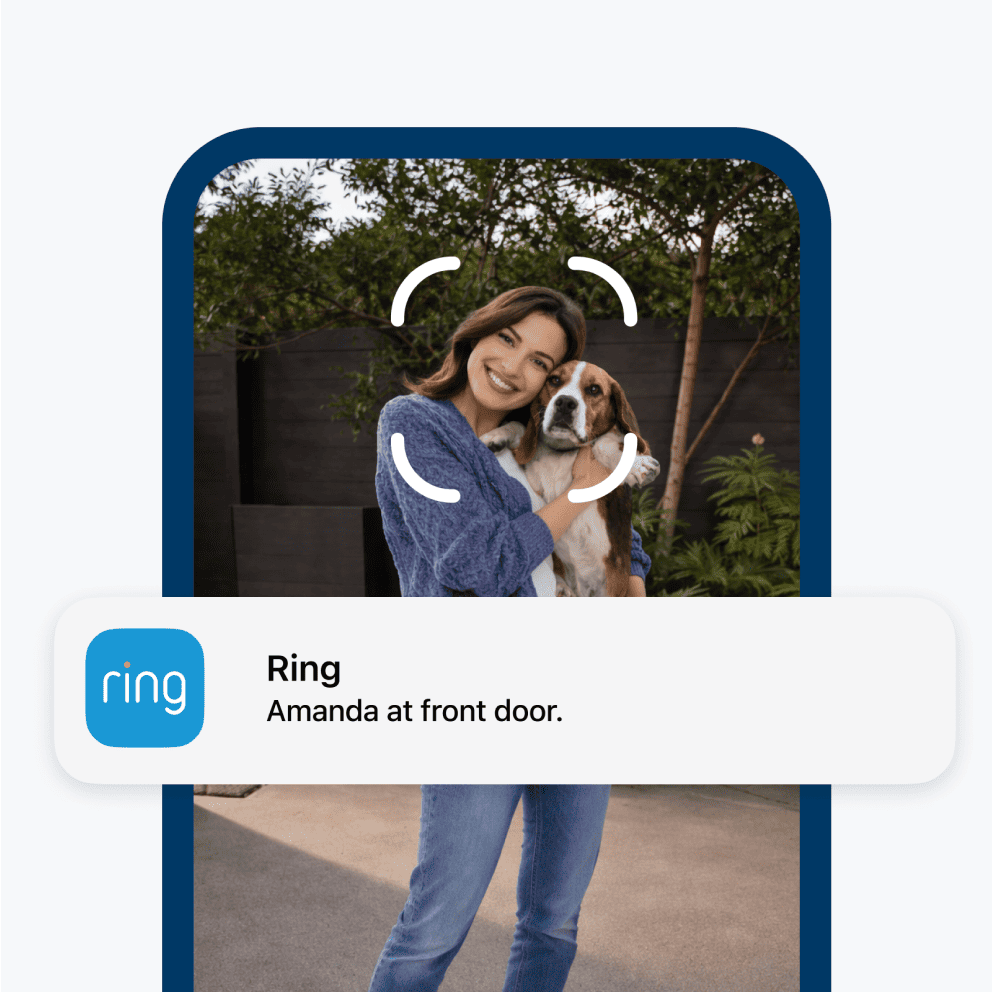 Mobile phone showing Familiar Faces alert