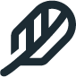 Black icon of a feather
